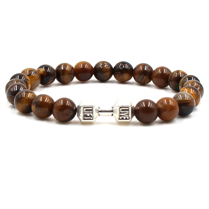 Natural Tigereye Three-color Sports Dumbbell Bracelet