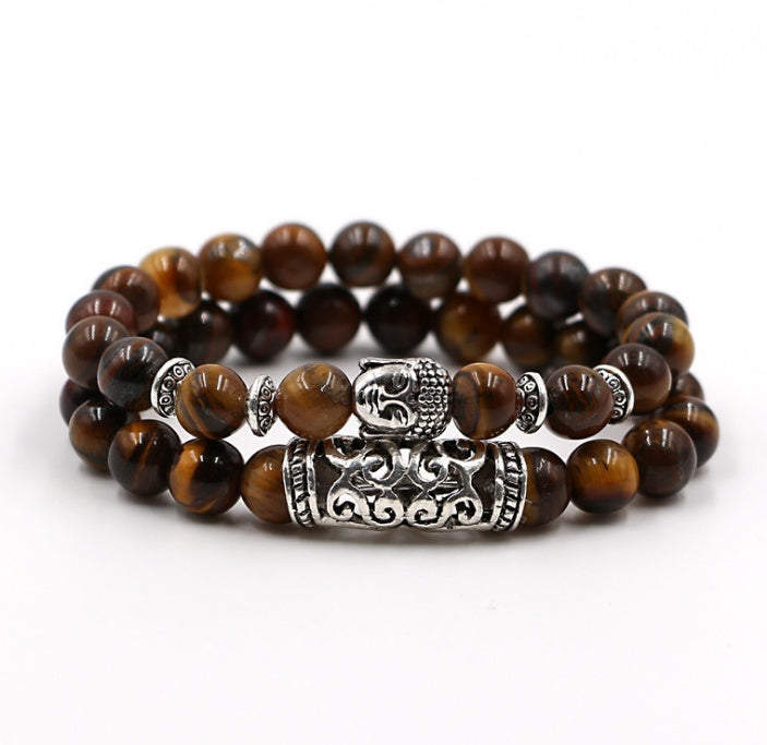 Natural stone set bracelets beads energy volcanic stone tiger eye beads bracelet