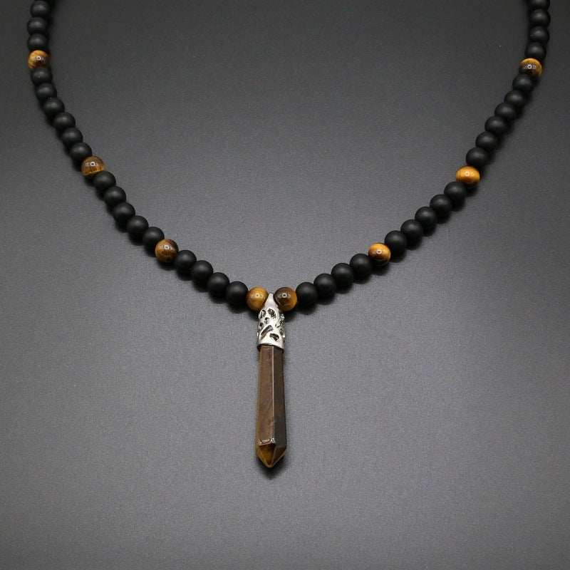 Natural Tiger Eye Stone Tiger Eye Stone Woven Necklace