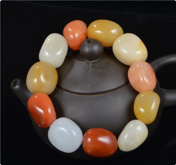 Jade Pebble Bracelet Natural Gobi