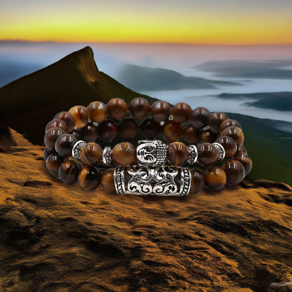 Natural stone set bracelets beads energy volcanic stone tiger eye beads bracelet